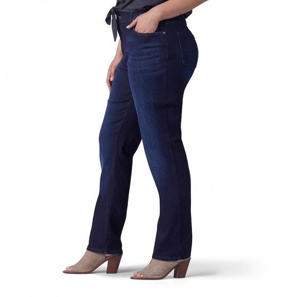 NWT Women’s Lee Regular Fit Straight Leg High Rise Jean Sz 20W Long - Picture 2 of 6